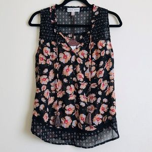 NWT Knox Rose Sheer Floral Summer Blouse S